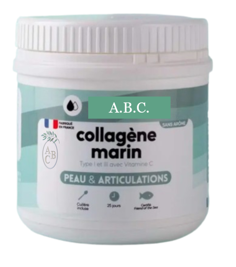 COLLAGENE MARIN   de haute qualité - en poudre  en Pot de 250 g - Cure de 30 jours