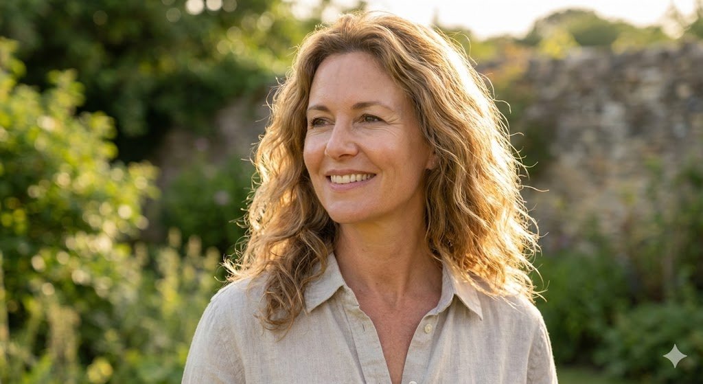 Femme à la peau éclatante et cheveux sains illustrant les bienfaits beauté du collagène marin