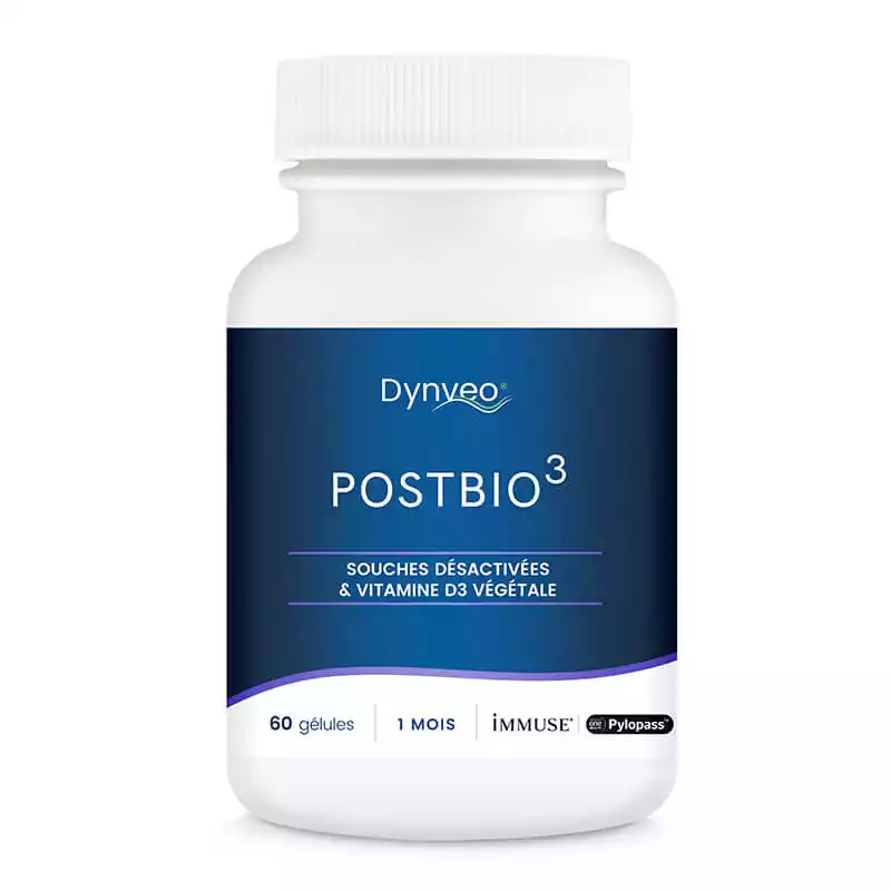 Complexe-postbiote-3.webp Complexe POSTBIO 3 Format de 60 Gélulles - 2 Souches brevetées associées à de la vitamine D3 – Image 1