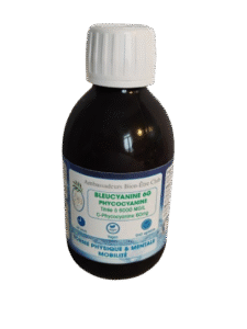 BLEUCYANINE 6G - Système Immunitaire, Mémoire et concentration, Sports, Energie, Articulations – Phycocyanine de haute qualité titrée à 6g/l en Flacon de 200 ml - Cure de 20 jours