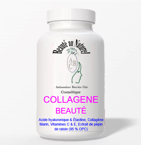 COLLAGENE BEAUTÉ Complexe ANTI-ÂGE : Collagène Marin Pur, Acide hyaluronique & Élastine, Vitamines C et E, 60 (gélules) 60 gélules / 1 mois – Image 1