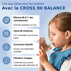 OSMOSEUR CROSS 90 - Une eau pure et agréable pour une meilleure santé, décontaminée à 99,8 % de tous les PFAS
