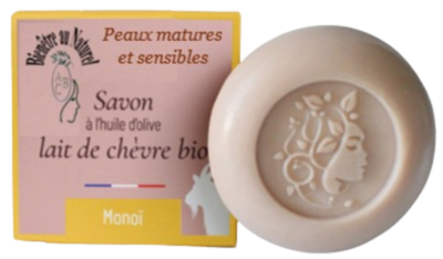 SAVON au Lait de CHÈVRE BIO + Parfum MONOÏ - Toute la famille - 100 g SAVON au Lait de CHÈVRE BIO + Parfum MONOÏ - Toute la famille - 100 g