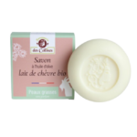 SAVON  au Lait de CHÈVRE BIO + Huile de NOISETTES - PEAUX GRASSES  -  Sans parfum  -  Toute la famille -  100 g