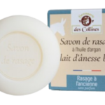 SAVON de RASAGE au Lait D’ÂNESSE BIO  +  ARGAN - Peaux sensibles réactives -  100 g
