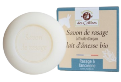 SAVON de RASAGE au Lait D’ÂNESSE BIO + ARGAN - Peaux sensibles réactives - 100 g