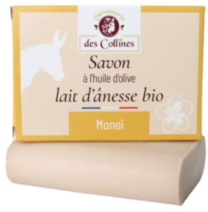 Savon au Lait D’ÂNESSE BIO + Parfum MONOÏ - Peaux sèches, sensibles réactives - 100 g Savon au Lait D’ÂNESSE BIO + Parfum MONOÏ - Peaux sèches, sensibles réactives - 100 g
