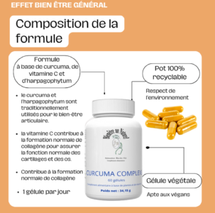 CURCUMA COMPLEXE Articulations et Cartilages - Digestion et protection du Foie - 60 gélules pour une cure de 2 mois